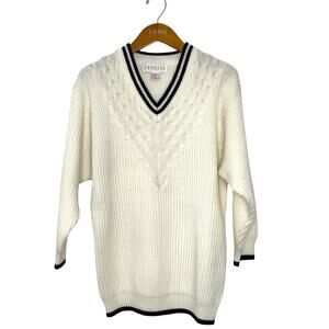 Vintage Venezia cable knit‎ tennis sweater Womens - See measurements
